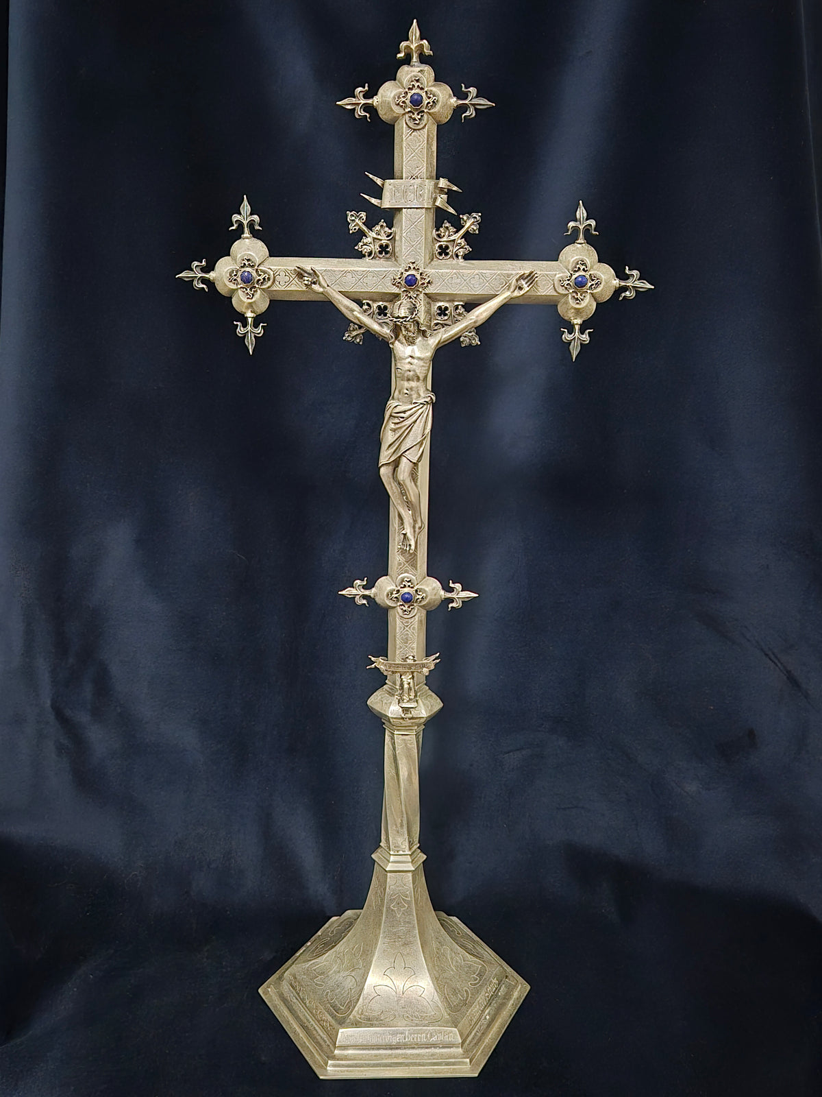 Gabriel Hermeling Neo-Gothic Cologne Silver Altar Crucifix